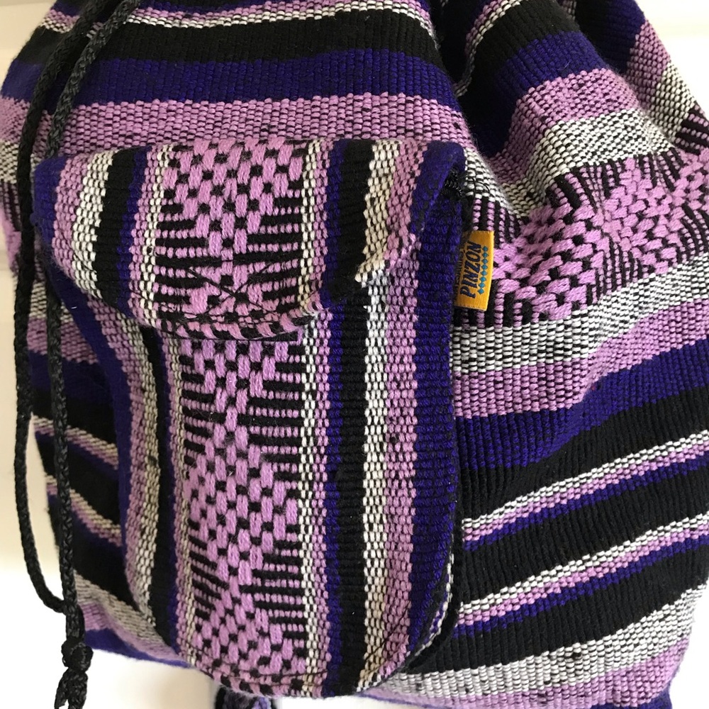 Pinzon Boho Aztec Purple Beach Backpack - Picture 2 of 10